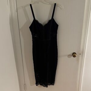 Express Black Lace Midi Dress